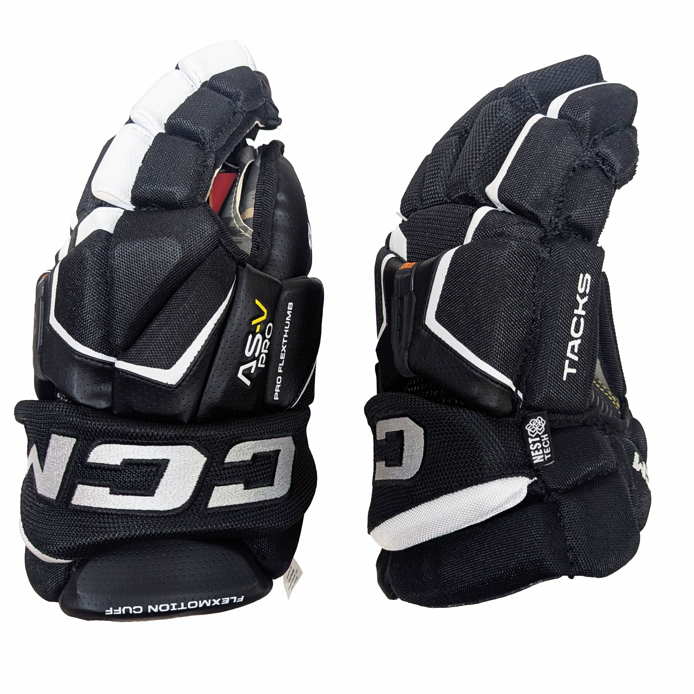 CCM Tacks AS-V Pro - Pro Stock Hockey Glove (Black/White)