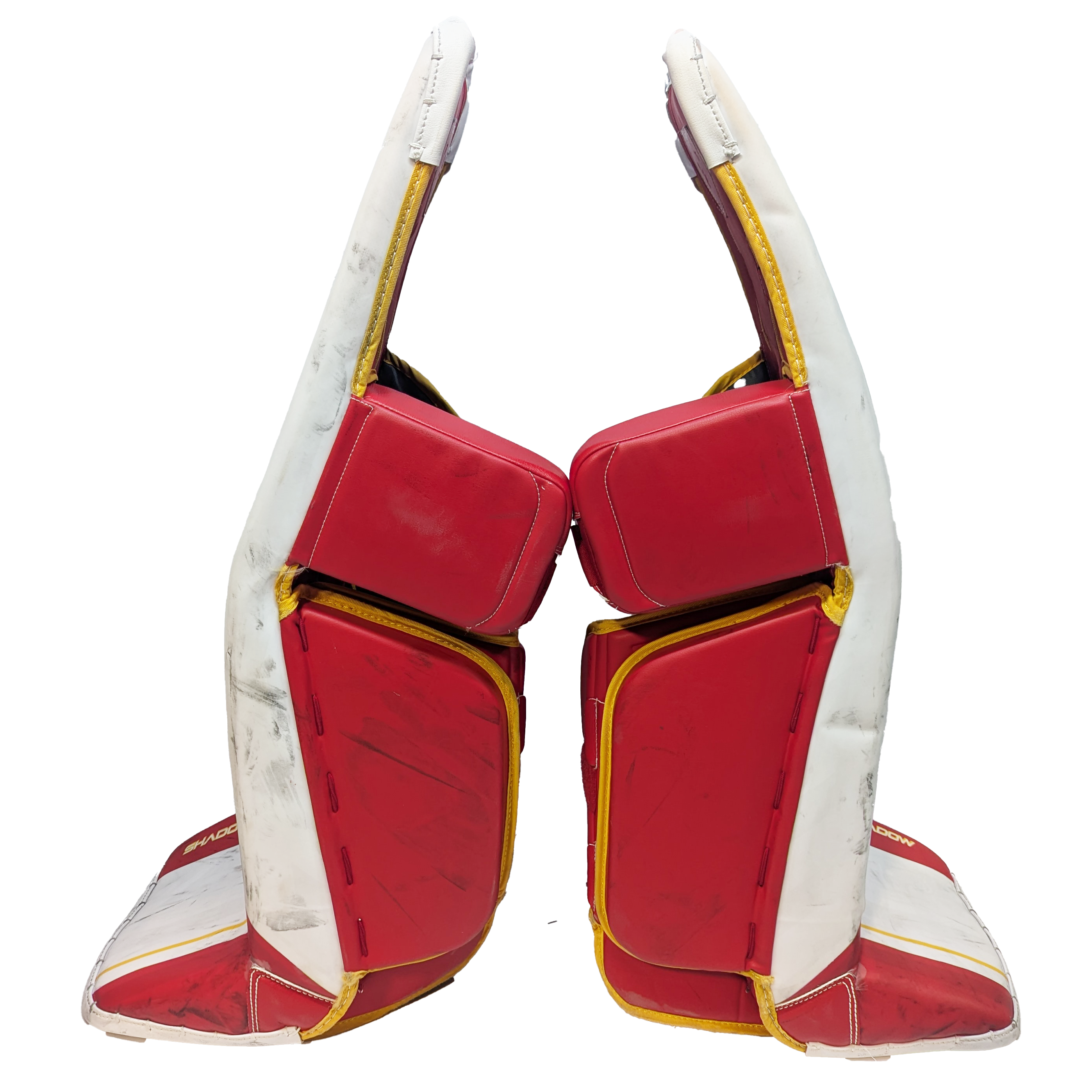 Bauer Supreme Shadow - Used AHL Pro Stock Goalie Full Set (White/Red/Yellow)