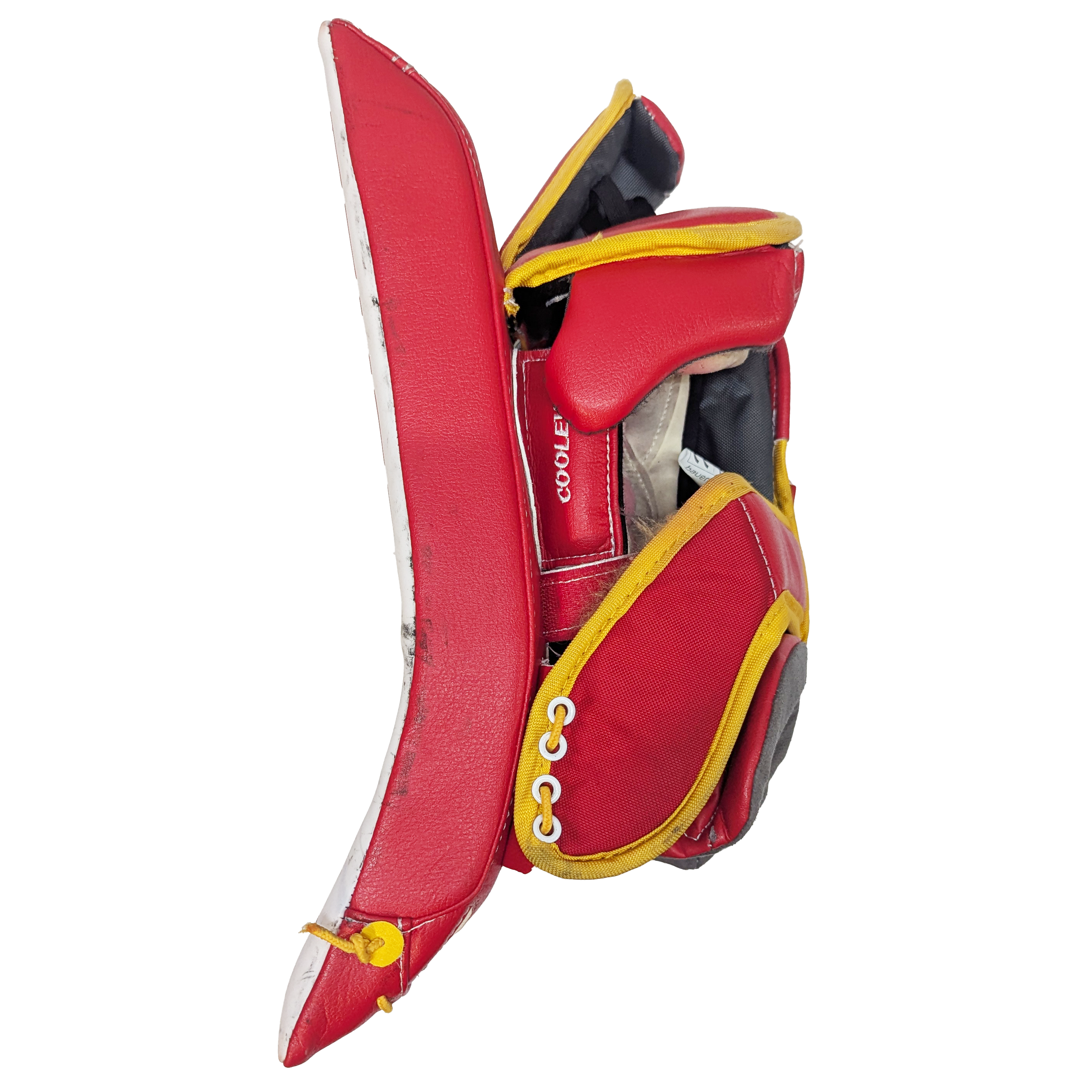 Bauer Supreme Shadow - Used AHL Pro Stock Goalie Full Set (White/Red/Yellow)