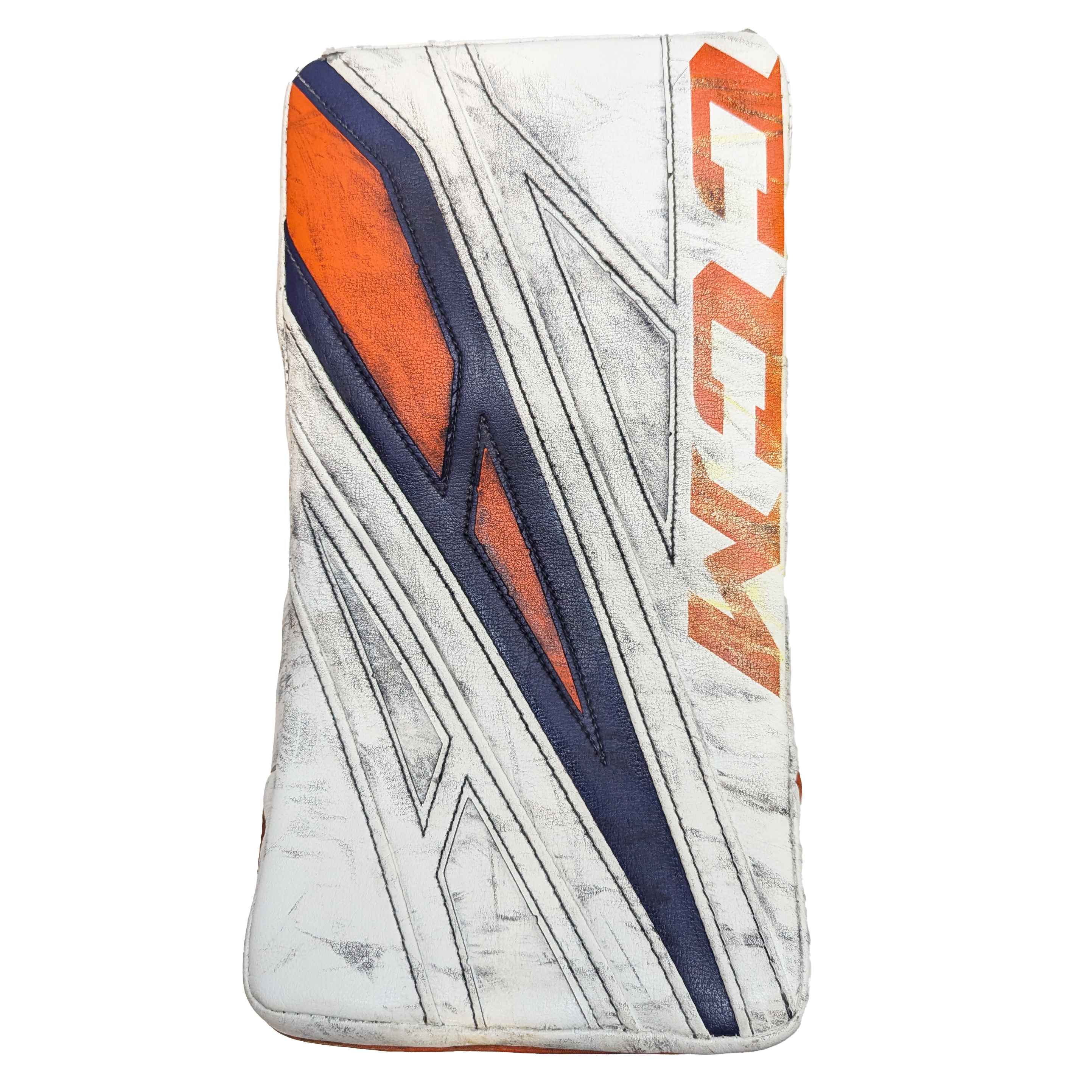 CCM Extreme Flex 4  - Used WHL Pro Stock Goalie Blocker (White/Navy/Orange)