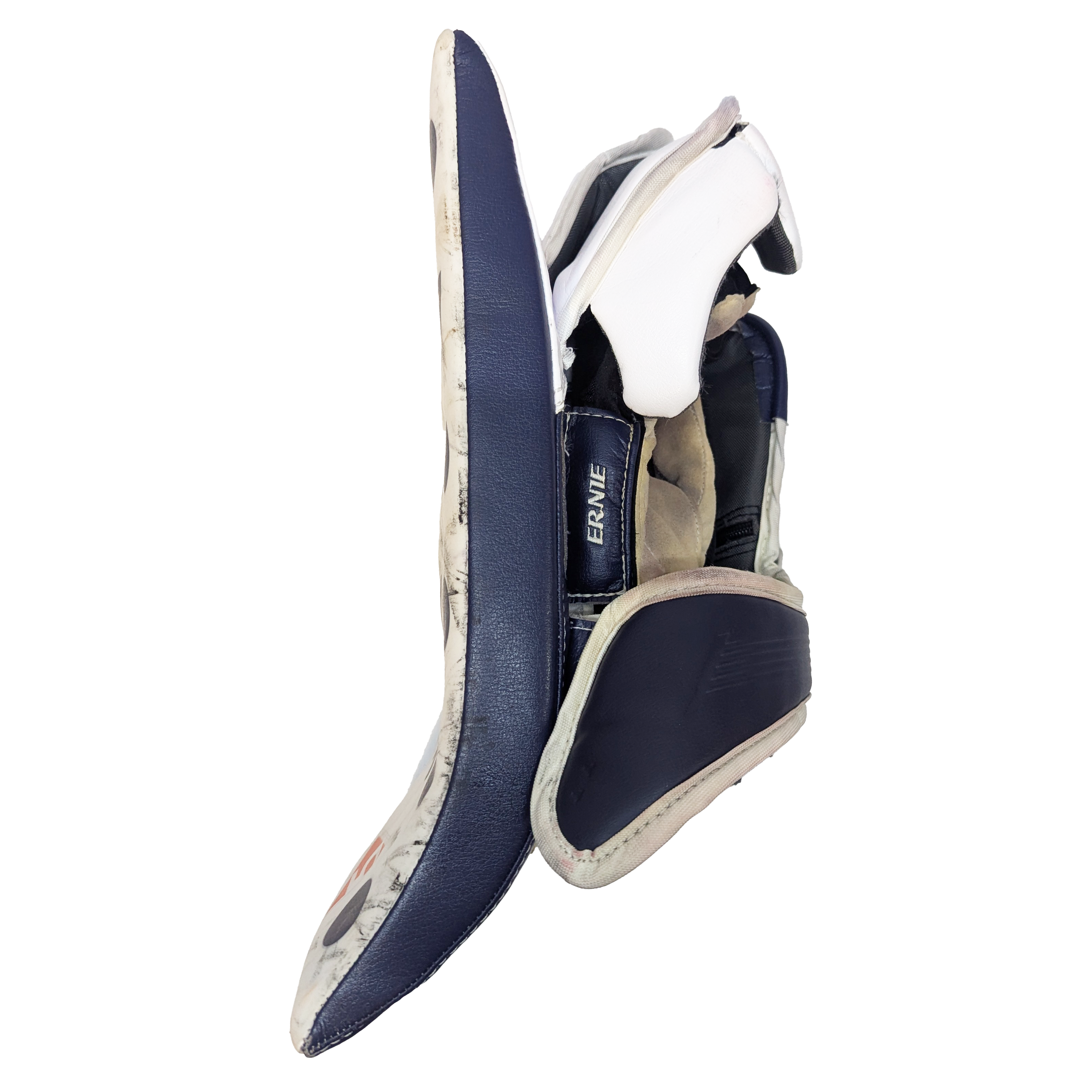 Bauer Vapor Hyperlite - WHL Pro Stock Goalie Blocker (White/Navy/Orange)