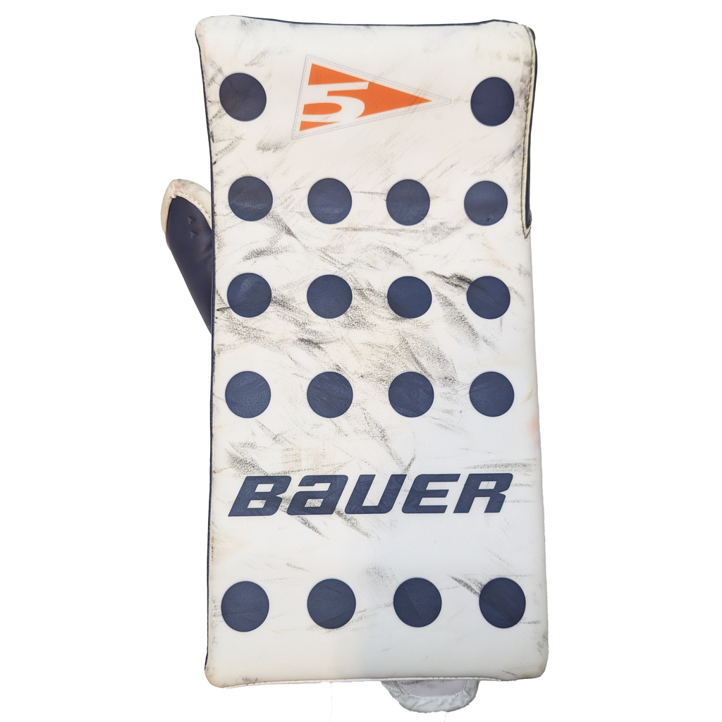 Bauer Vapor Hyperlite - WHL Pro Stock Goalie Blocker (White/Navy/Orange)