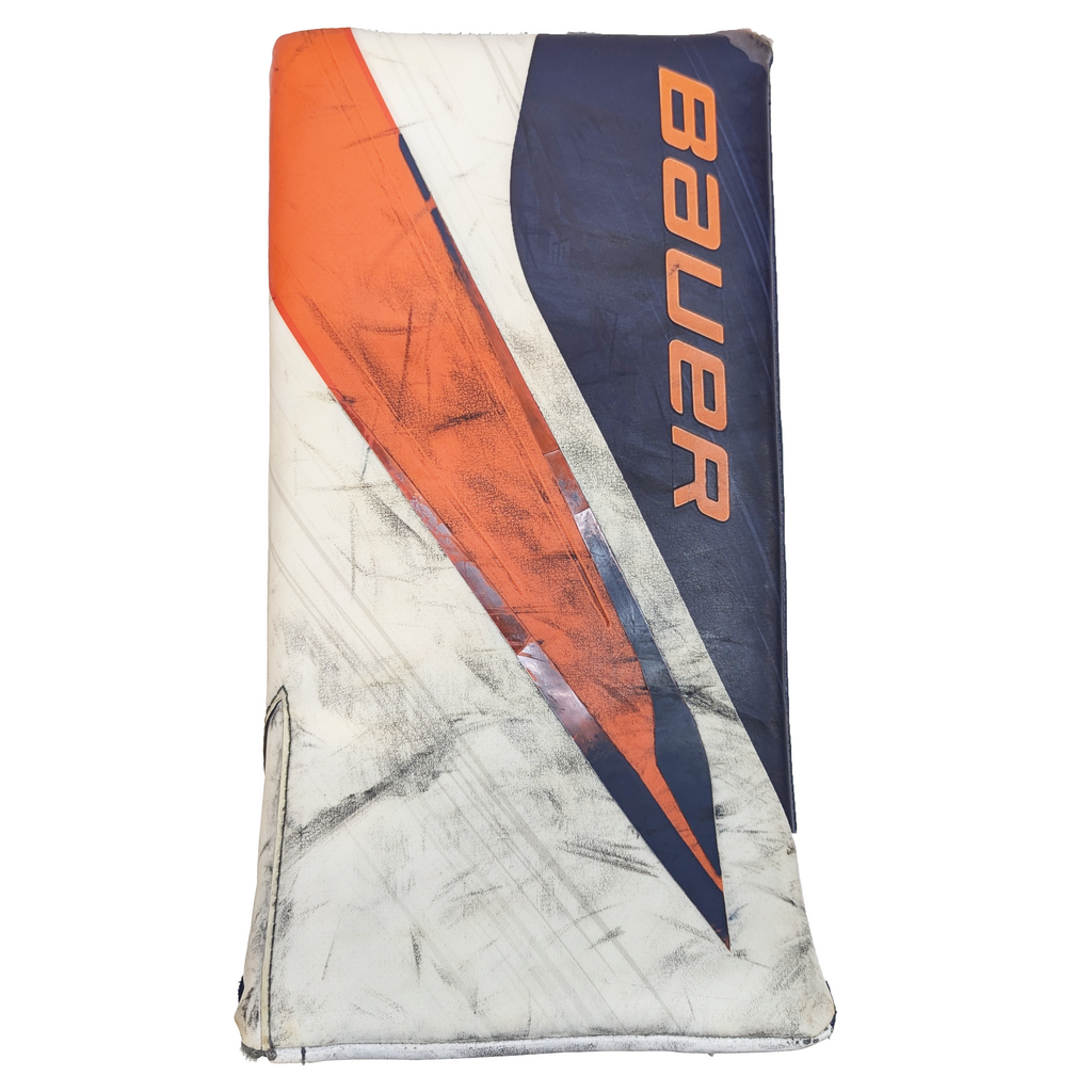 Bauer Vapor Hyperlite 2 - WHL Pro Stock Goalie Blocker (White/Navy/Orange)