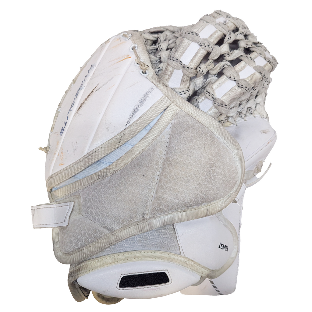 Bauer Vapor Hyperlite - Used WHL Pro Stock Goalie Trapper (White/Navy/Orange)