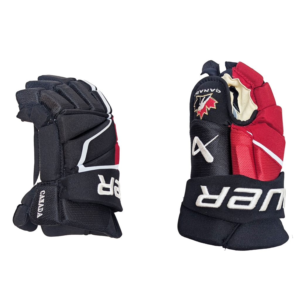 Bauer Vapor Hyperlite - Team Canada Pro Stock Hockey Gloves (Black/Red/White)