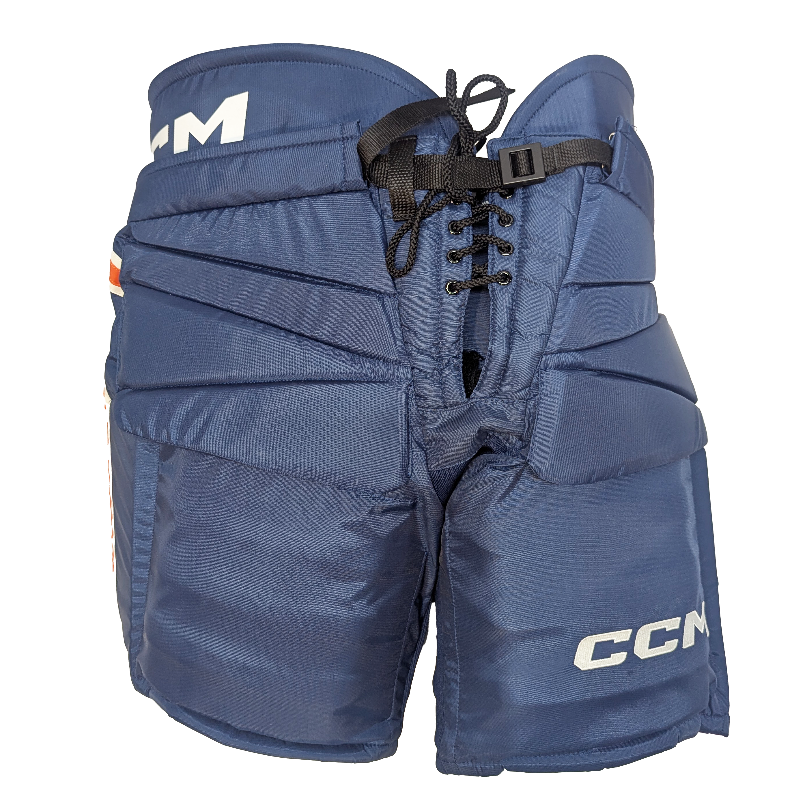 CCM HPG12A - NCAA Pro Stock Hockey Goalie Pants (Navy/Orange/White)