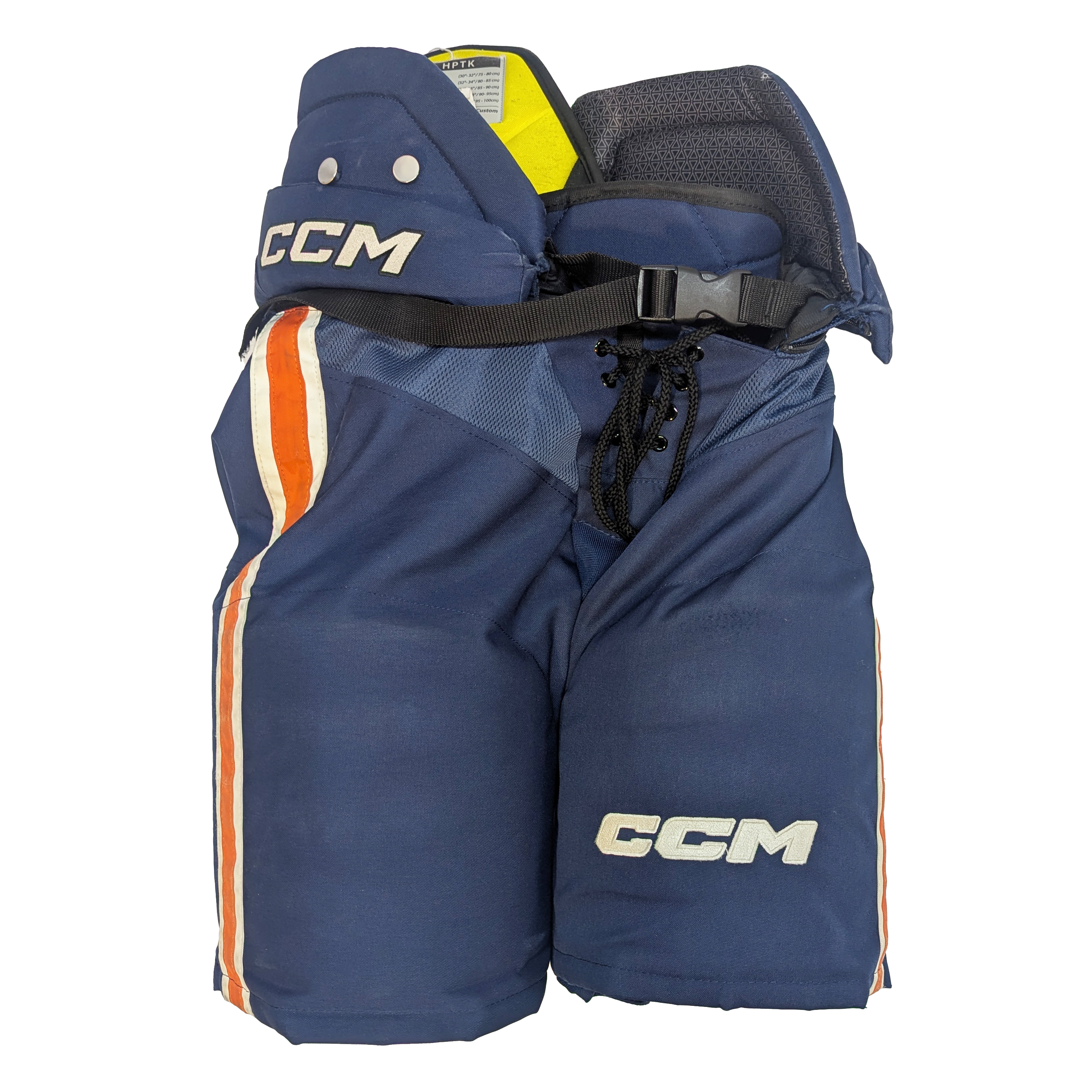 CCM HPTK - Used WHL Pro Stock Hockey Pants (Navy/Orange/White)