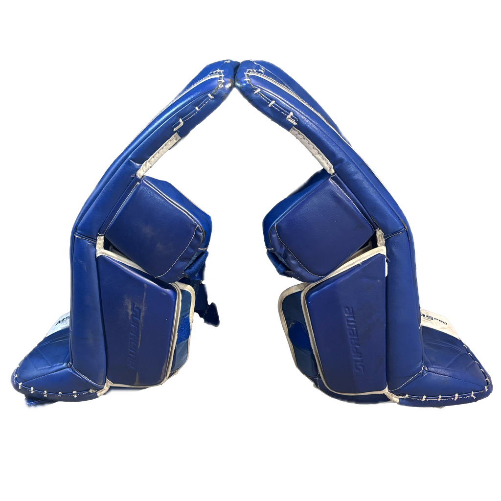 Bauer Supreme M5 Pro - Used Intermediate Goalie Pad Set (Blue/White)