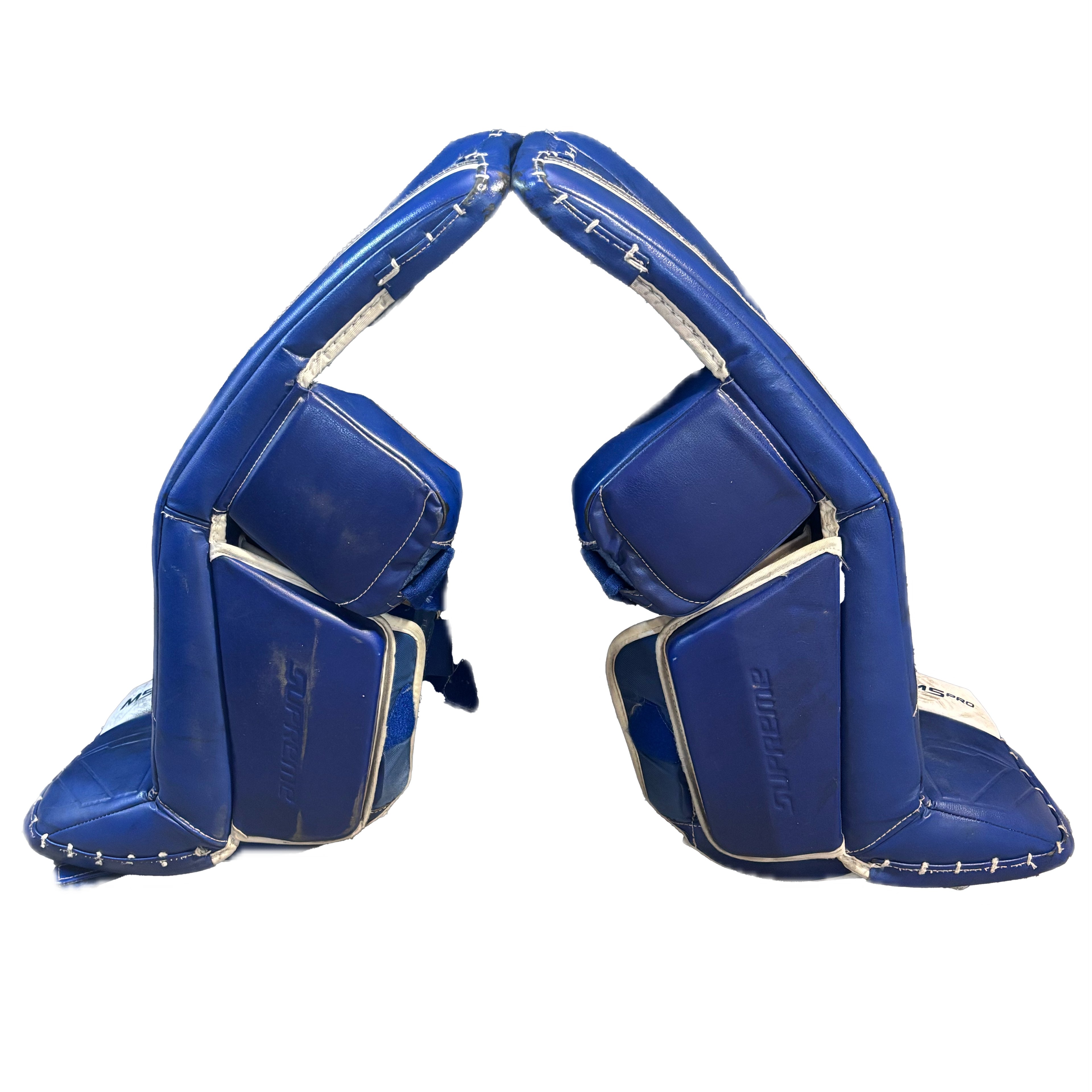 Bauer Supreme M5 Pro - Used Intermediate Goalie Pad Set (Blue/White)