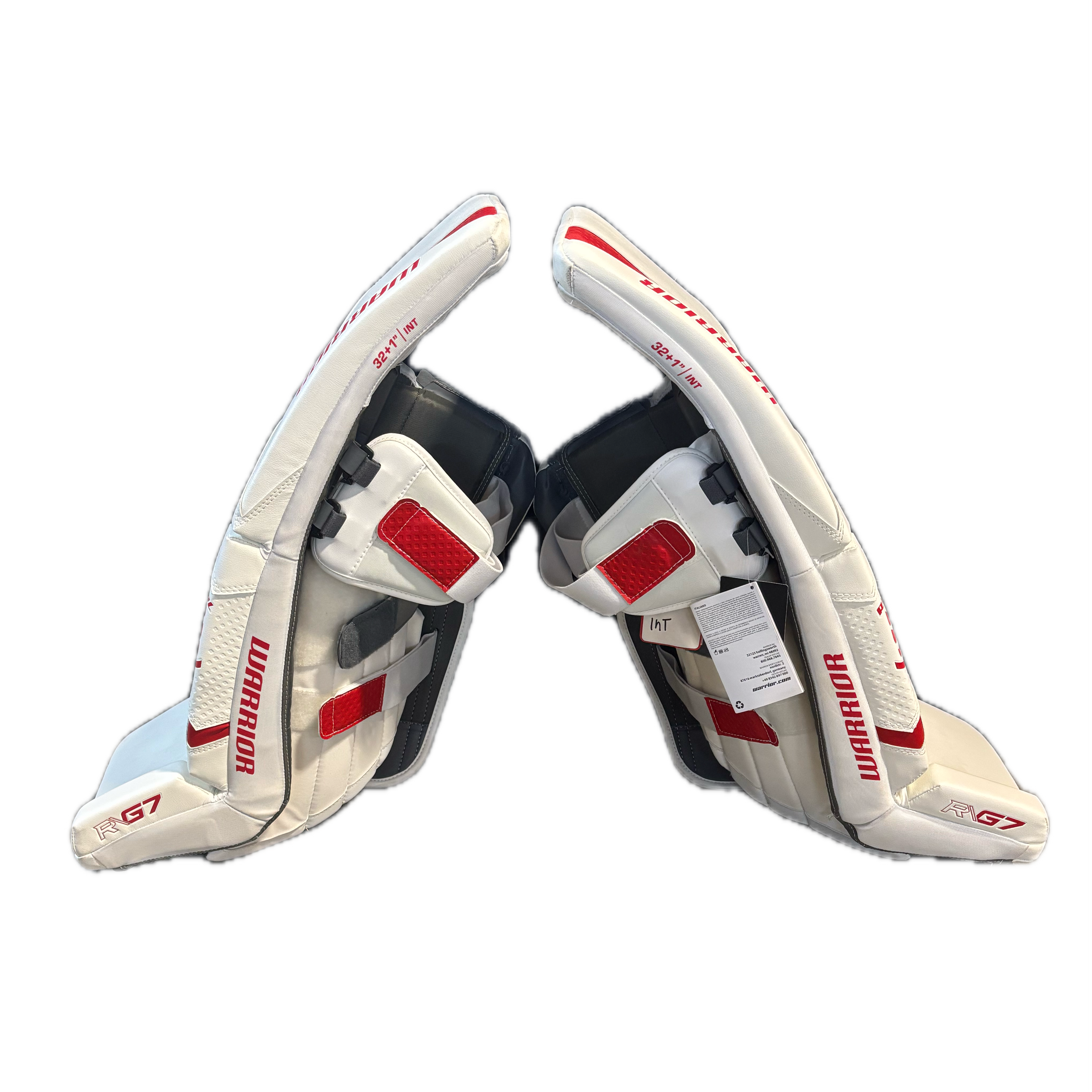 Warrior RG7 Pro - New Goalie Pad Set - Intermediate (White/Red)