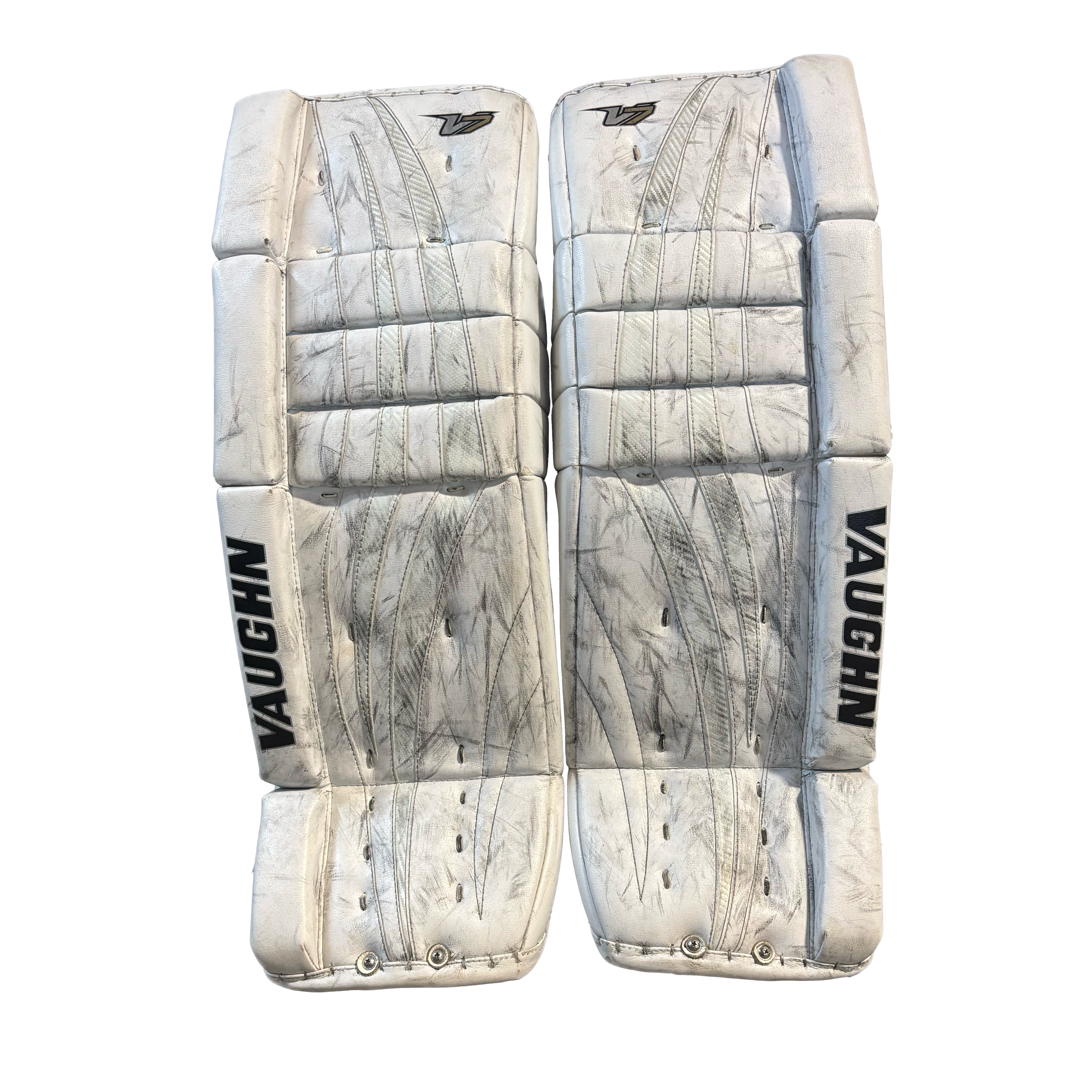 Vaughn Velocity V7 - Used Intermediate Goalie Pads (White)
