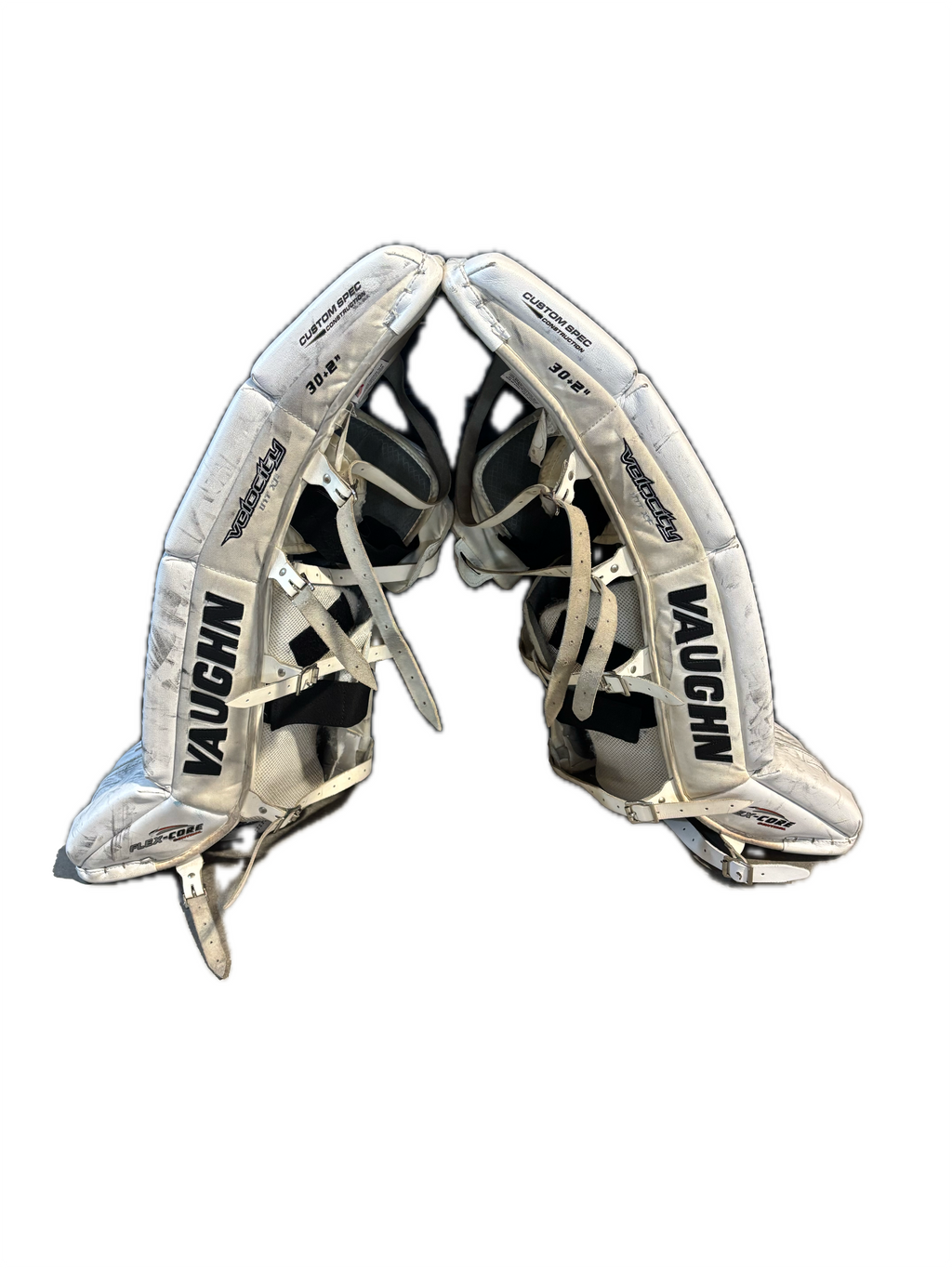 Vaughn Velocity V7 - Used Intermediate Goalie Pads (White)