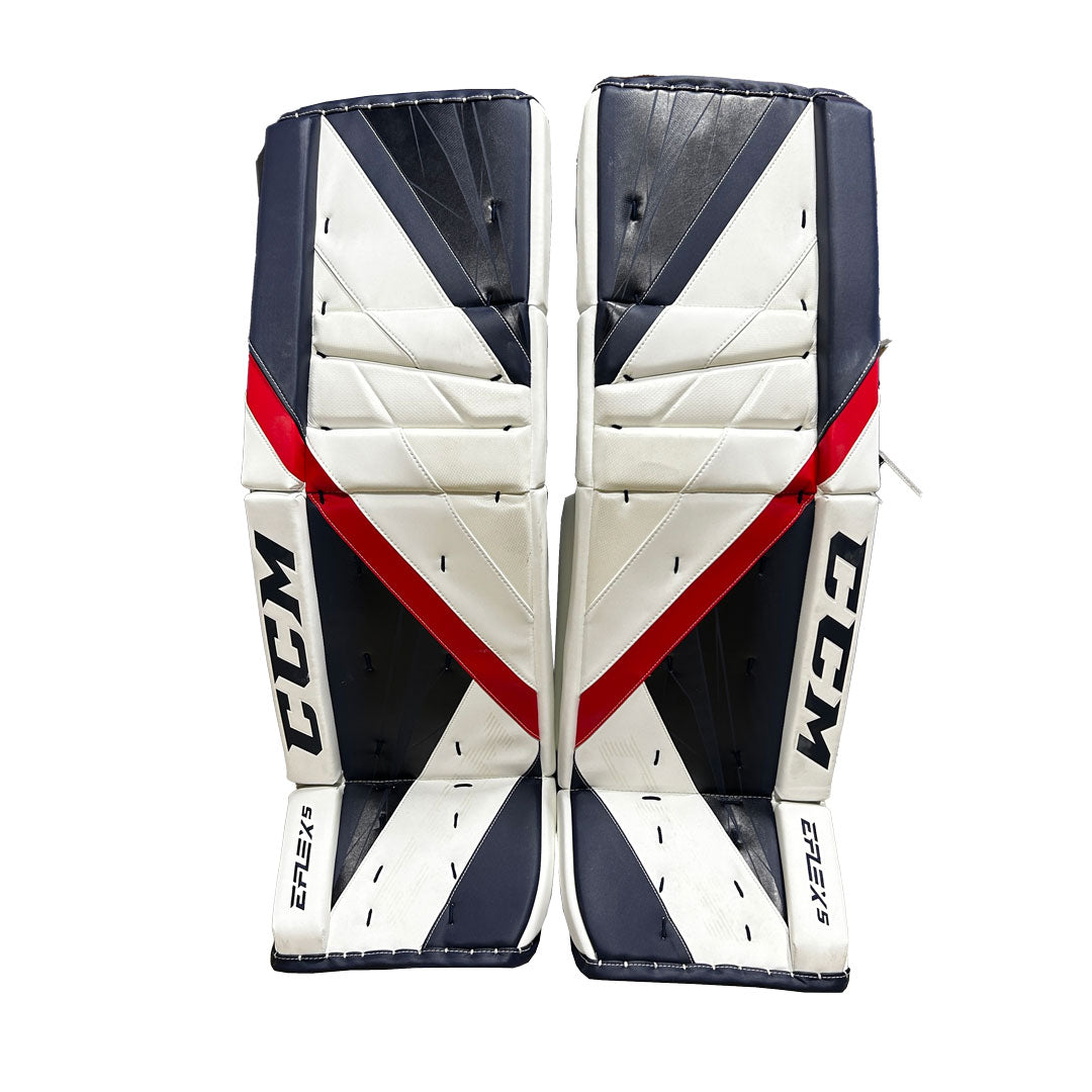 CCM Extreme Flex 5 - New Pro Stock Goalie Pads (White/Navy/Red)