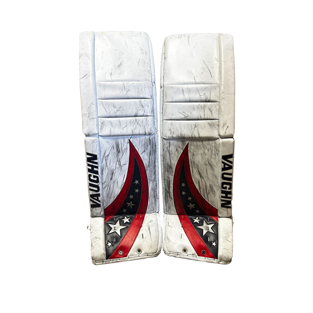 Vaughn Velocity V9 - Used Pro Stock Goalie Pads (White/Navy/Red)
