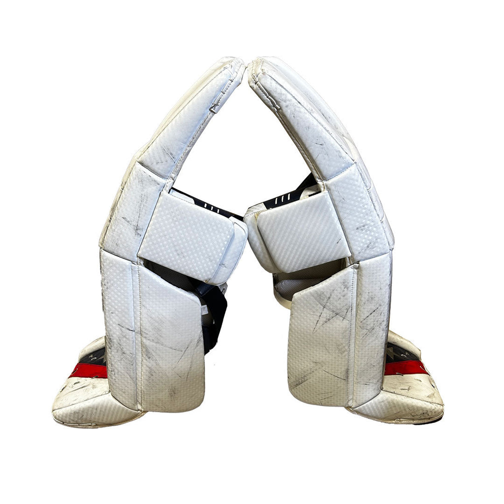 Vaughn Velocity V9 - Used Pro Stock Goalie Pads (White/Navy/Red)