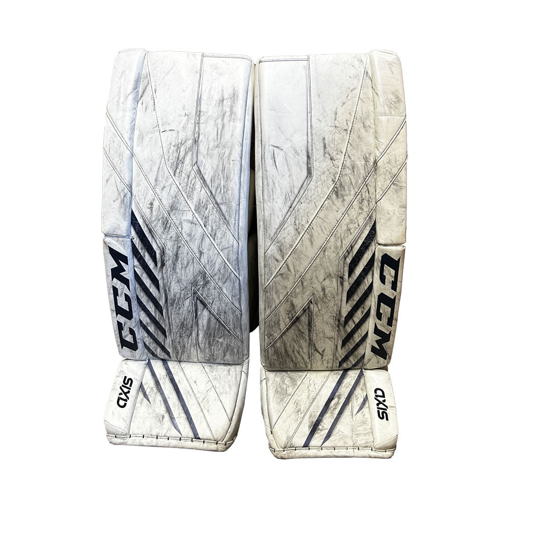 CCM Axis - Used Pro Stock Goalie Pads (White/Navy)