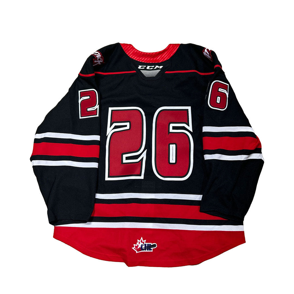 OHL - Owen Sound Attack Game Issue Jersey (Black/Red/White)