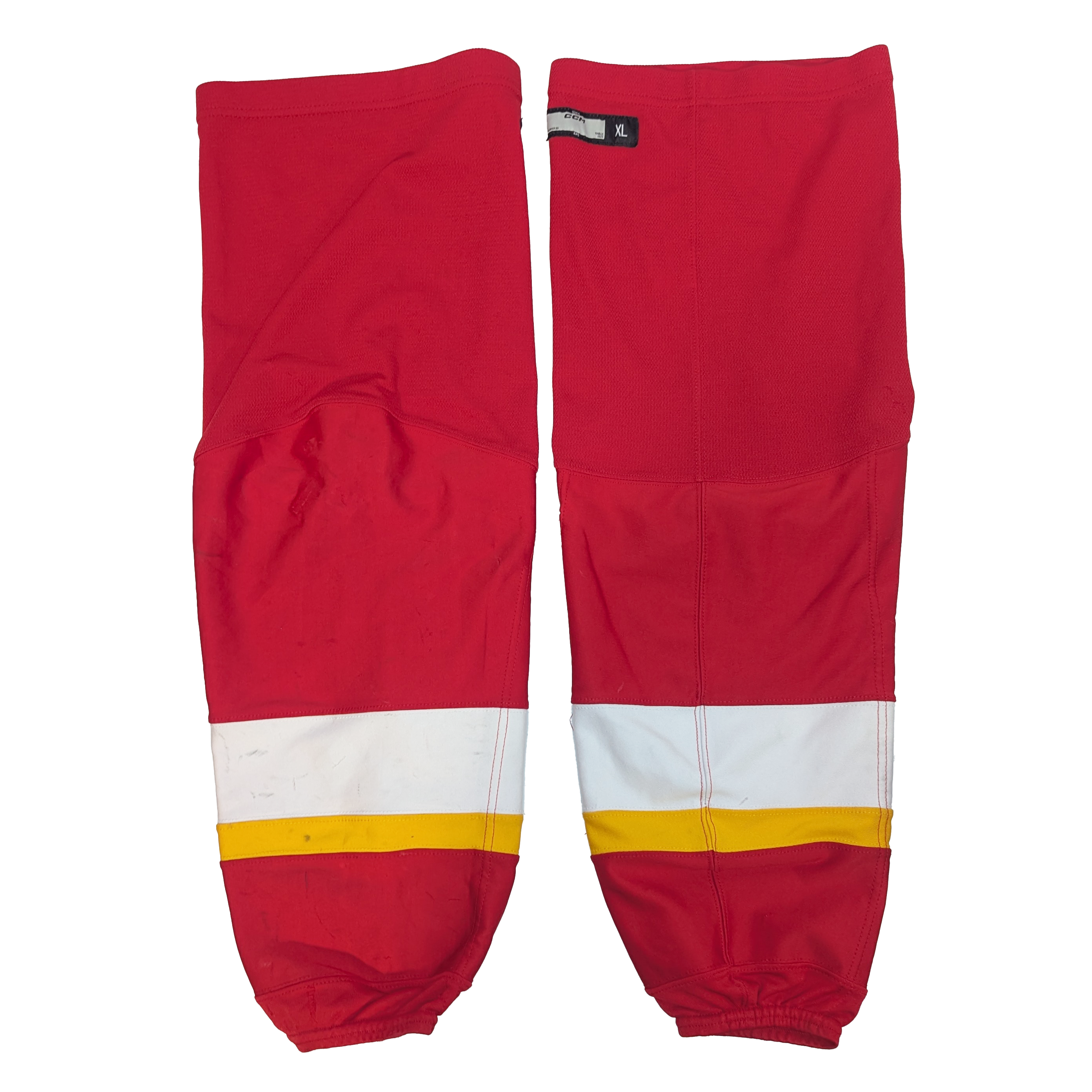 CCM - AHL Used Hockey Socks (Red/White/Yellow)