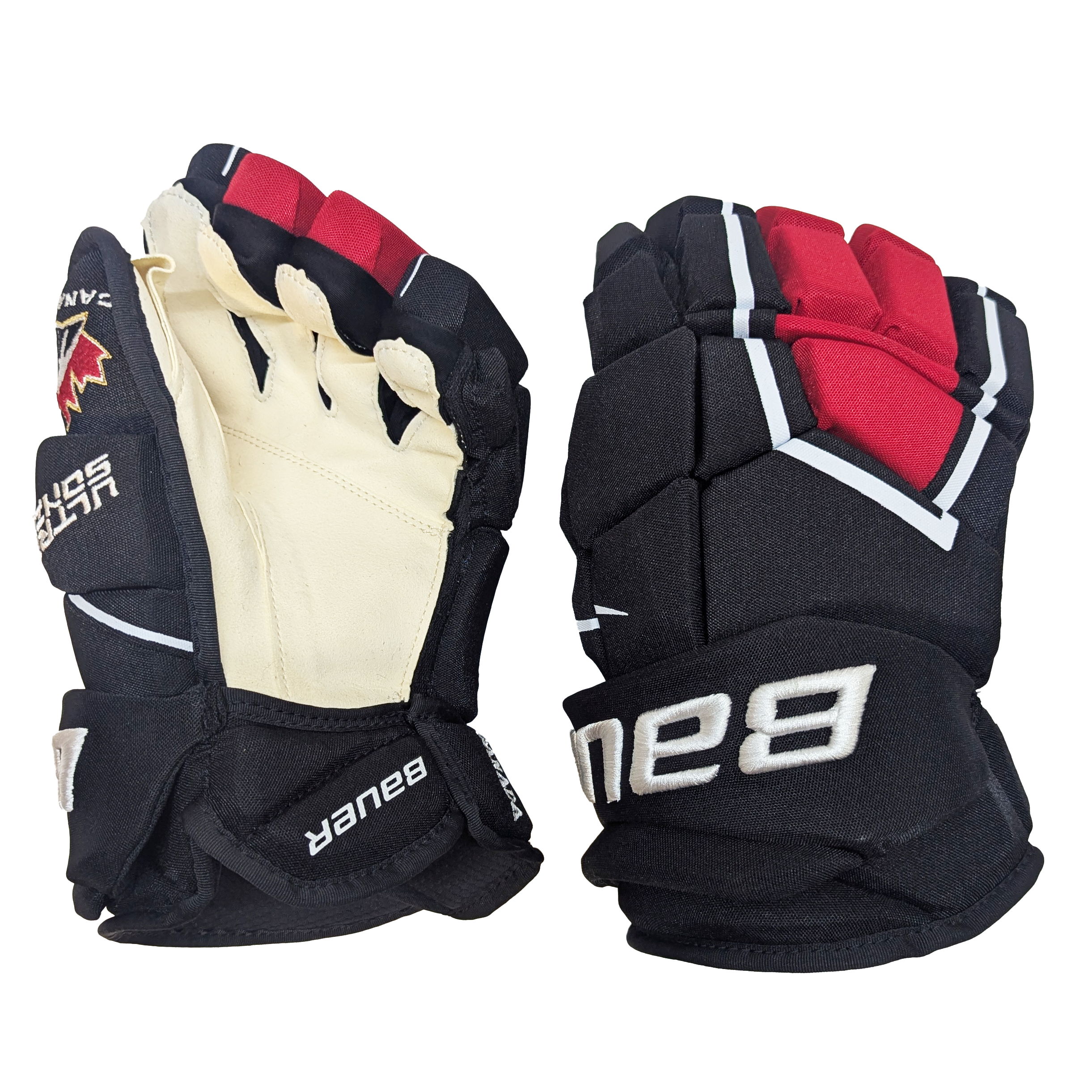 Bauer Supreme Ultrasonic -  Team Canada Pro Stock Hockey Gloves (Black/White/Red)