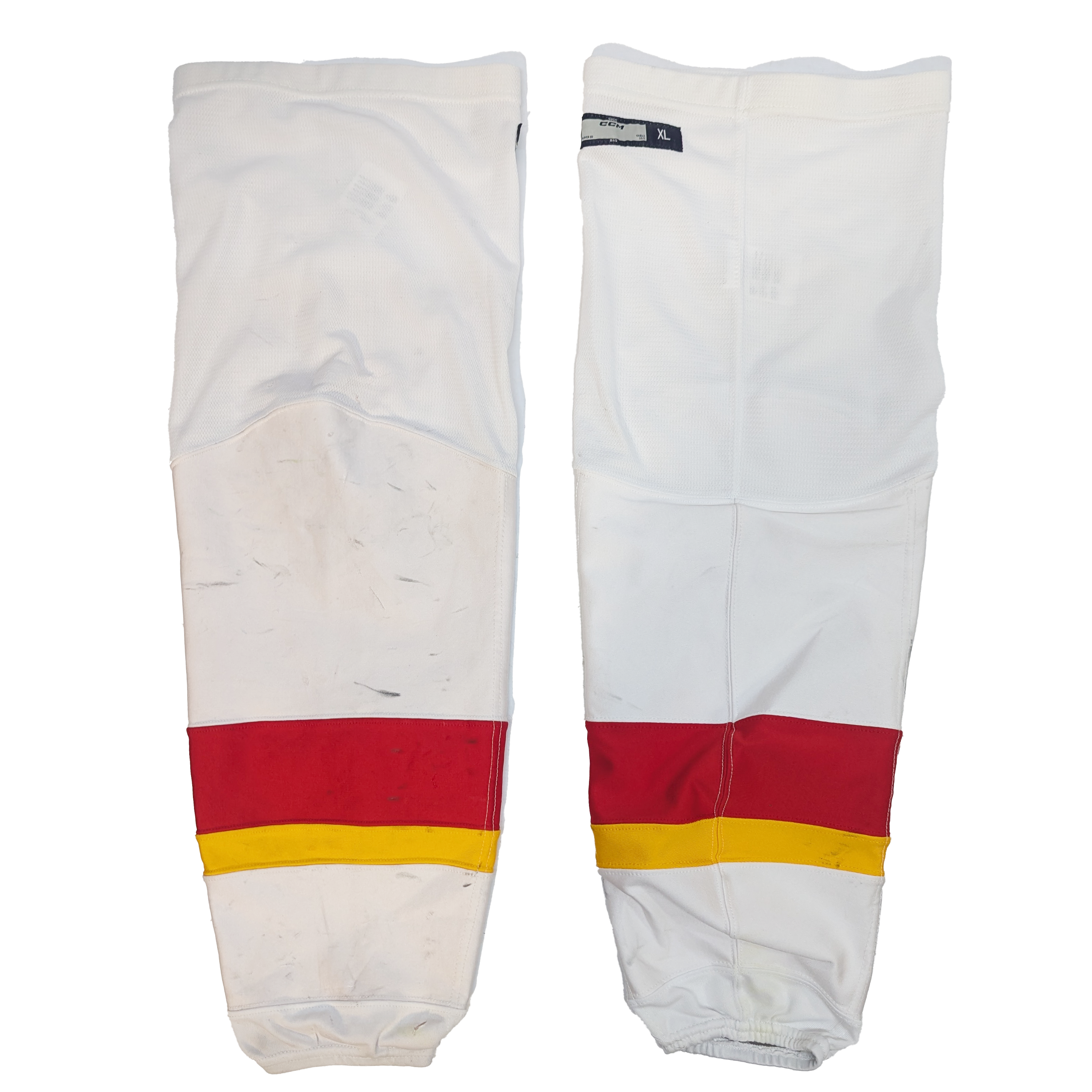 CCM - AHL Used Hockey Socks (White/Red/Yellow)