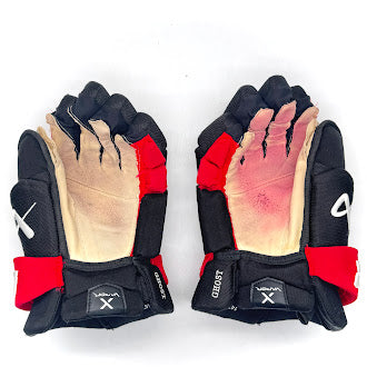 Bauer Vapor Hyperlite - Used NHL Pro Stock Glove - Shayne Gostisbehere (Black/Red)