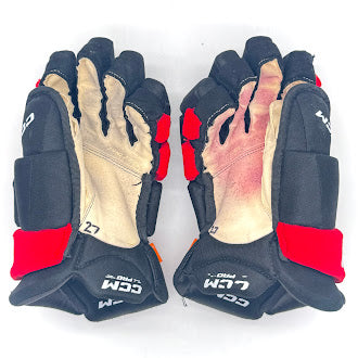 CCM HGJS - Used NHL Pro Stock Glove - Carolina Hurricanes (Black/Red)