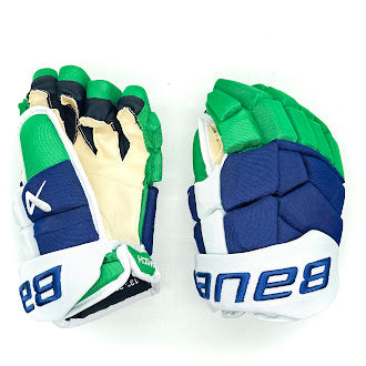 Bauer Supreme Mach - NHL Pro Stock Hockey Gloves - Sebastian Aho (Blue/Green/White)