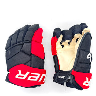 Bauer Supreme Mach - Used NHL Pro Stock Glove - Sebastian Aho (Black/Red)