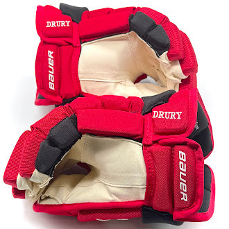 Bauer Vapor Hyperlite - NHL Pro Stock Glove - Jack Drury (Red/Black)