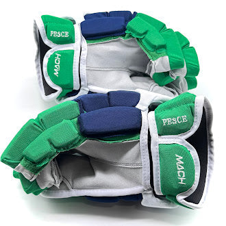 Bauer Supreme Mach - NHL Pro Stock Glove - Bett Pesce (Blue/Green/White)