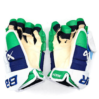 Bauer Supreme Mach - NHL Pro Stock Hockey Gloves - Sebastian Aho (Blue/Green/White)