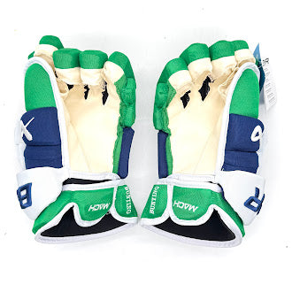Bauer Supreme Mach - NHL Pro Stock Hockey Gloves - Michael Bunting (Blue/Green/White)