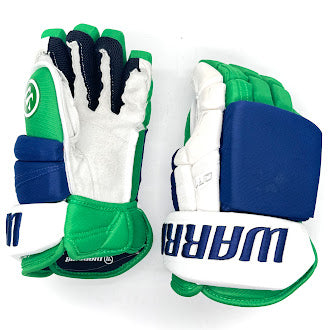 Warrior Covert QR1 Pro - NHL Used Pro Stock Glove - Brendan Lemieux (Blue/Green/White)