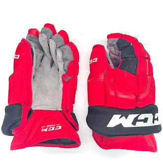 CCM HG12 - Used NHL Pro Stock Glove - Carolina Hurricanes (Red/Black)