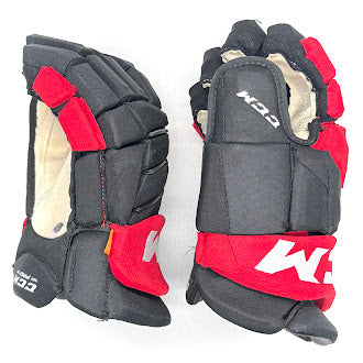 CCM HGJS - Used NHL Pro Stock Glove - Carolina Hurricanes (Black/Red) 15"