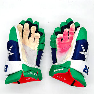 Bauer Vapor 1X Lite - Used NHL Pro Stock Glove - Nino Niederreiter (Blue/Green/White)