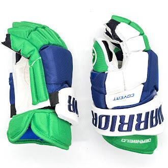 Warrior Covert QRE Pro - NHL Pro Stock Glove - Tony Deangelo (Blue/Green/White)