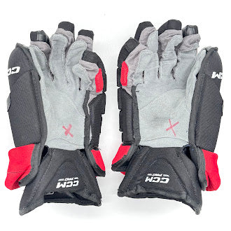 CCM HG12 - Used NHL Pro Stock Glove - Mikko Rantanen (Black/Red)